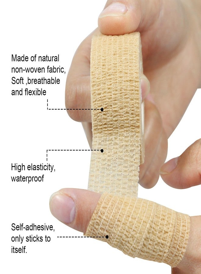GooGou Self Adhesive Wrap Bandage Cohesive Bandage Breathable Self Adherent Wrap for Sprain Swelling and Soreness on Wrist and Ankle 10PCS 1 in X 14.7 ft (Black) - Image 2
